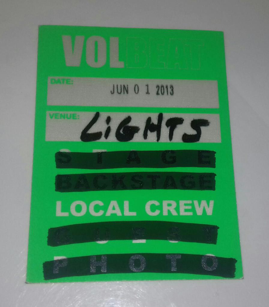 Volbeat BACKSTAGE PASS Nijmegen 2013 - Origineel !, Verzenden, Gebruikt, Foto of Kaart