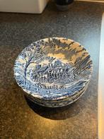 Blauwe beschilderde schaaltjes - Set van 5, Antiek en Kunst, Antiek | Schalen, Ophalen of Verzenden