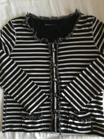 Marccain Sports zwart/wit gestreept katoenen vest maat 42 beschikbaar voor biedingen