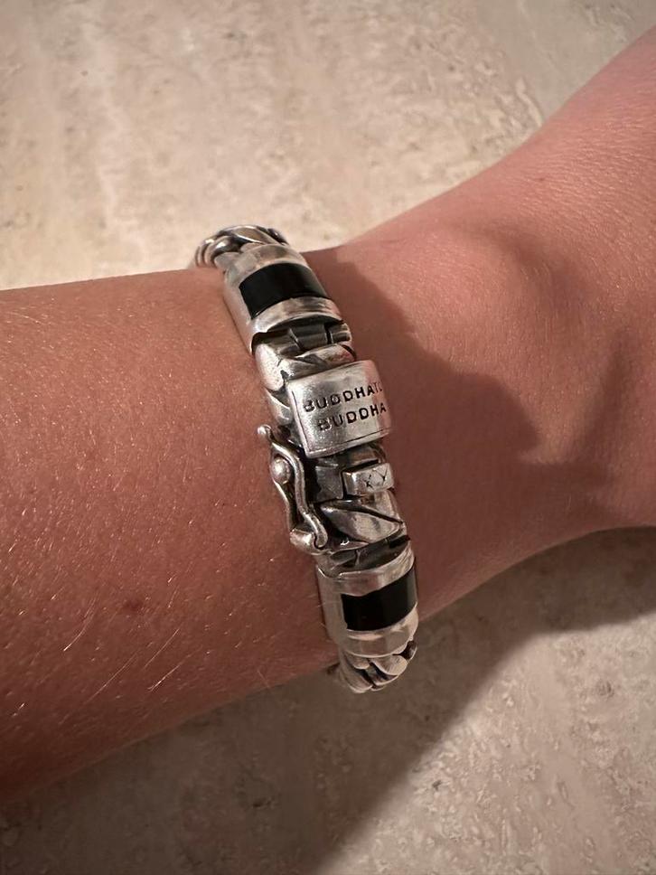 Budha to Budha Ben XS Armband Onyx - Maat F (19cm), Sieraden, Tassen en Uiterlijk, Armbanden, Zo goed als nieuw, Zilver, Zilver