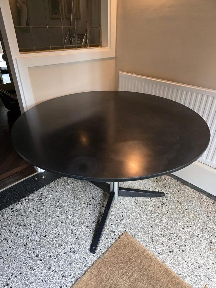 Martin Visser TE 6 Spectrum vintage eettafel zwart blad, Huis en Inrichting, Tafels | Eettafels, Gebruikt, 100 tot 150 cm, Vier personen