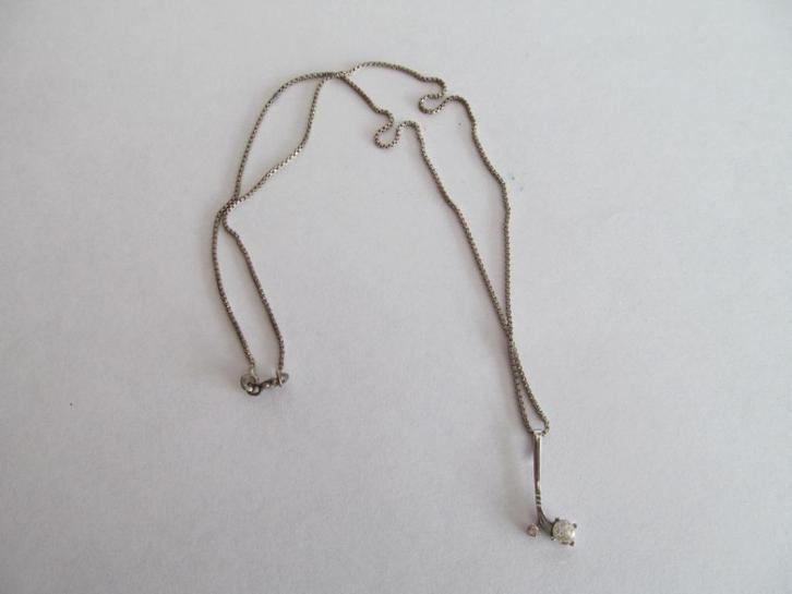 Zilver  ketting 835 met hangertje 925, Sieraden, Tassen en Uiterlijk, Kettingen, Zo goed als nieuw, Zilver, Zilver, Met hanger