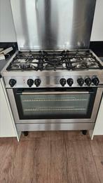RVS gasfornuis met oven en afzuigkap, Witgoed en Apparatuur, Fornuizen, Ophalen, Gebruikt, 60 cm of meer, Gas
