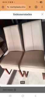 Eetkamerstoelen, Huis en Inrichting, Stoelen, Gebruikt, Twee, Overige kleuren, Leer