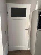 Houten paneel deur met glas, Doe-het-zelf en Verbouw, Ophalen, Gebruikt, 80 tot 100 cm, Binnendeur