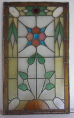 art nouveau glasraam loodglas met bloem 24, Antiek en Kunst, Antiek | Glas en Kristal, Ophalen