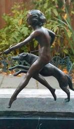 Bronzen beeld  Diana and Hunting Dogs, Ophalen of Verzenden, Brons