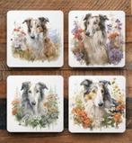 Barsoi Aquarel onderzetters met houder, Ophalen of Verzenden, Nieuw, Glas of Kopje