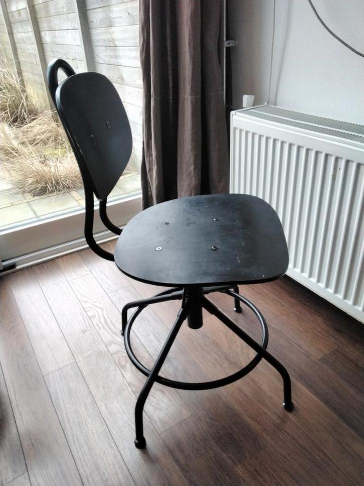 Kullaberg bureaustoel Ikea, Huis en Inrichting, Stoelen, Gebruikt, Eén, Hout, Metaal, Zwart, Ophalen