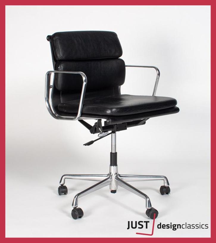 Vitra ea 217 Zwart Leder Gepolijst (voorraad:20), Huis en Inrichting, Bureaustoelen, Bureaustoel, Zwart, Ophalen of Verzenden