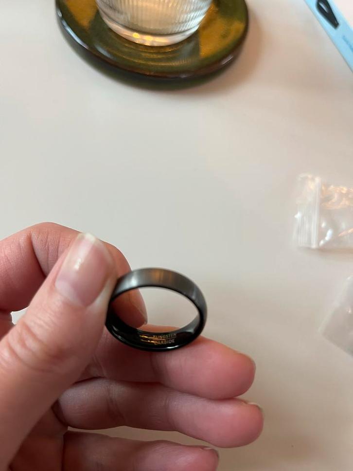 Tungsten Carbide Ring, Sieraden, Tassen en Uiterlijk, Ringen, Nieuw, Dame of Heer, 19 tot 20, Zwart, IJzer of Staal, Ophalen of Verzenden
