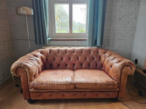 Chesterfield tweezits, opknapper, Huis en Inrichting, Banken | Sofa's en Chaises Longues, Gebruikt, Tweepersoons, 150 tot 200 cm