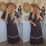 Vintage 70s prairie jurk romy Boomsma hippie laura Ashley, Ophalen of Verzenden, Zo goed als nieuw, Vintage, Roze