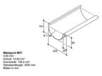 Zinken Dakgoot (Mastgoot) M37 voorzien van een kopschot, Doe-het-zelf en Verbouw, Buizen en Afvoer, Nieuw, Ophalen of Verzenden
