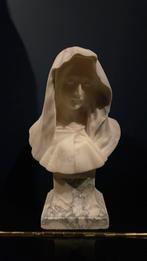 Marmer buste Maria eind 19e eeuw was, Antiek en Kunst, Kunst | Beelden en Houtsnijwerken, Ophalen of Verzenden