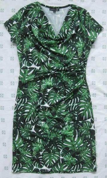 Smashed Lemon groene jurk, bladeren Monstera, mt S beschikbaar voor biedingen