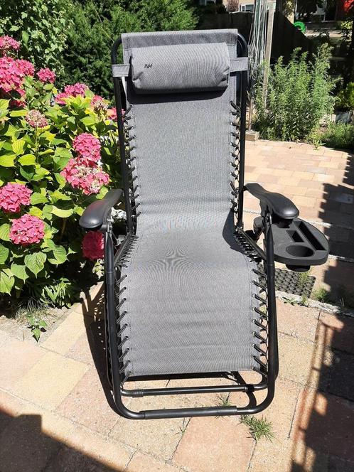 ZGAN Human Nature Relaxstoel Corfu, campingstoel, ligstoel, Tuin en Terras, Ligbedden, Zo goed als nieuw, Inklapbaar, Verstelbaar