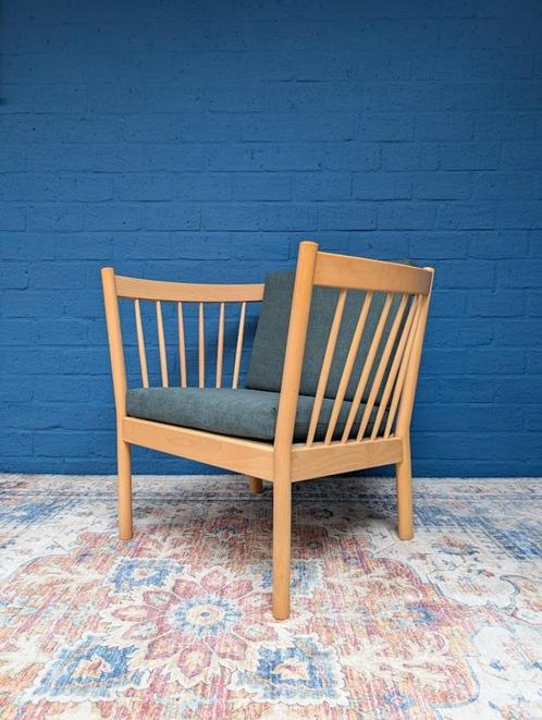 Vintage fauteuil, FDB Mobler, Huis en Inrichting, Fauteuils, Gebruikt, Hout, Stof, 75 tot 100 cm, 75 tot 100 cm, Ophalen