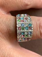 Strass ring blauw roze groen nieuw maat 17, Sieraden, Tassen en Uiterlijk, Ringen, Nieuw, Ophalen of Verzenden, 17 tot 18, Dame