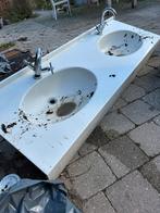 Dubbele Wastafel - Bekijk de foto's!, Huis en Inrichting, Badkamer | Badkamermeubels, Ophalen, Gebruikt, 150 tot 200 cm, Minder dan 100 cm