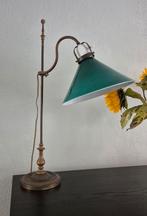 Antieke Franse koperen bureaulamp: groen geëmailleerde kap, Antiek en Kunst, Antiek | Lampen, Ophalen