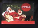 Coca-Cola reclamebord - Kerstman, Ophalen of Verzenden, Gebruikt, Reclamebord