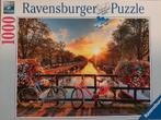 Ravensburger - Fietsen in Amsterdam - 1000 stukjes, Ophalen of Verzenden, 500 t/m 1500 stukjes, Zo goed als nieuw, Legpuzzel