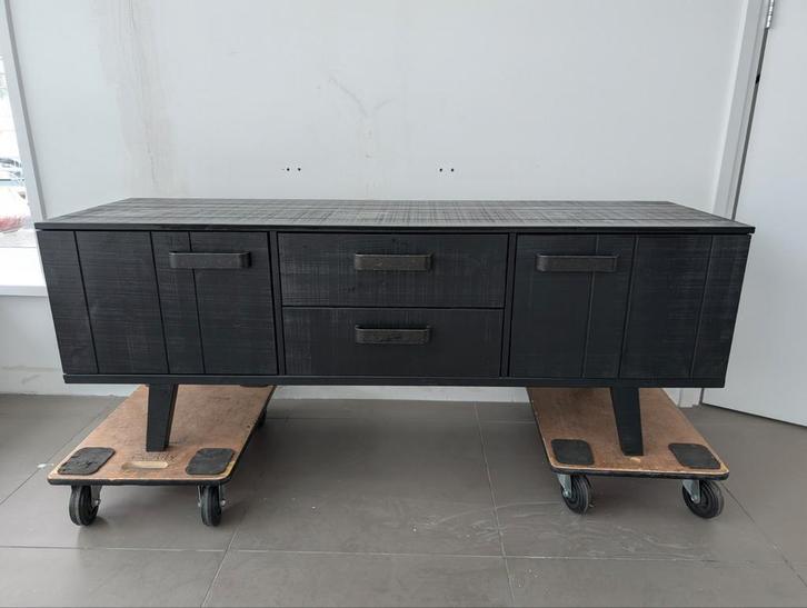 Woood TV Meubel - Zwart, Huis en Inrichting, Kasten | Televisiemeubels, Gebruikt, Minder dan 100 cm, 150 tot 200 cm, 25 tot 50 cm