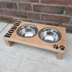 Persoonlijke houten voerbak met naam voor kleine hond of kat, Ophalen of Verzenden, Nieuw
