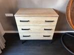Commode 3 laden eiken met metalen onderstel, Kinderen en Baby's, Kinderkamer | Commodes en Kasten, Ophalen, 50 tot 70 cm, Zo goed als nieuw