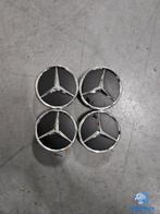 ORIGINELE Mercedes Benz naafkap naafdop set matzwart chroom, Auto diversen, Wieldoppen, Gebruikt, -, -, Ophalen of Verzenden