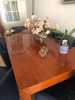 Kersen eettafel met 6 lederen stoelen, Huis en Inrichting, Complete eetkamers, Ophalen, Zo goed als nieuw, Modern         2.10 x 1.00 mtr
