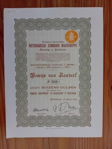 Rotterdamsche Stuwadoor Maatschappij - 1919 beschikbaar voor biedingen