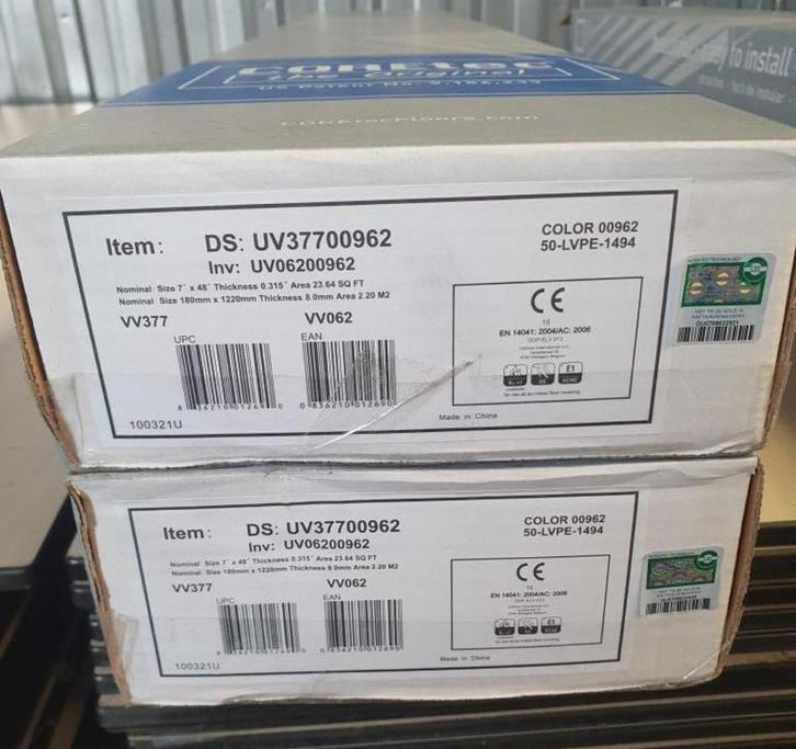 Verschillende soorten Clic PVC COREtec (rest), Doe-het-zelf en Verbouw, Vloerdelen en Plavuizen, Nieuw, Laminaat, Kunststof, 50 tot 150 cm