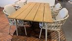 Te koop: 4-persoons tuinset (teak, rope), Tuin en Terras, Ophalen, Zo goed als nieuw, Tuinset, Eettafel