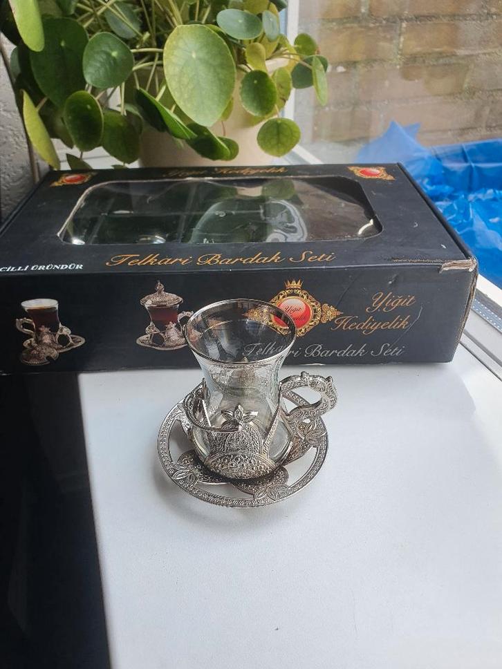 6-delige Authentieke Ottomaanse Turkse Thee Set, Huis en Inrichting, Keuken | Servies, Zo goed als nieuw, Overige stijlen, Ophalen of Verzenden