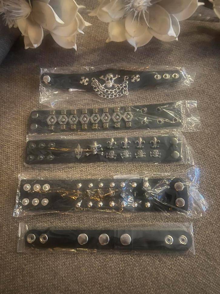 Nieuw *** Ghotic/Biker/Punk Armbanden, Sieraden, Tassen en Uiterlijk, Armbanden, Nieuw, Overige materialen, Zwart, Ophalen of Verzenden