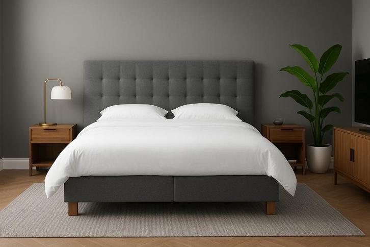 Stylzzz Boxspring Amsterdam, Huis en Inrichting, Slaapkamer | Bedden, Nieuw, Tweepersoons, 160 cm, 220 cm, Stof, Overige kleuren