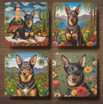 Kelpie Frida Kahlo onderzetters met houder, Ophalen of Verzenden, Nieuw, Glas of Kopje