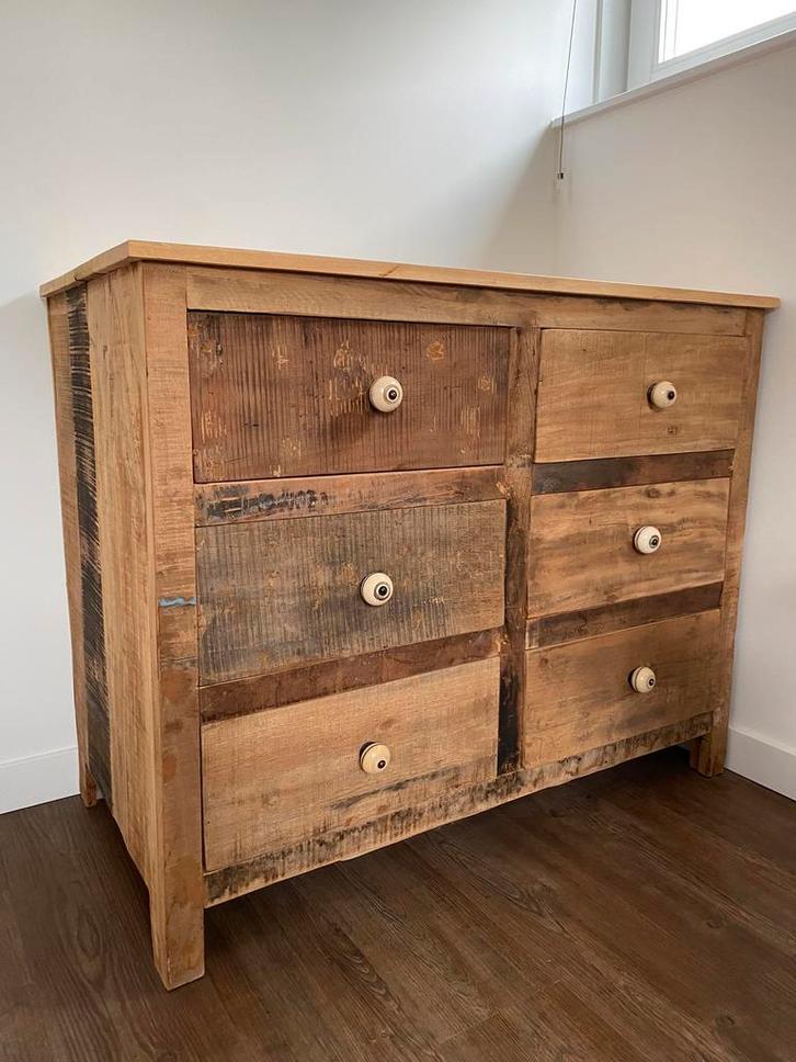 Otentic hout kast zwaar commode dressoir authentiek sloop, Huis en Inrichting, Kasten | Ladekasten, Zo goed als nieuw, Minder dan 100 cm