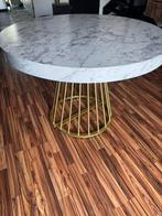 Moderne Tafel met Marmerlook, Ophalen, Gebruikt, 100 tot 150 cm, Vijf personen of meer