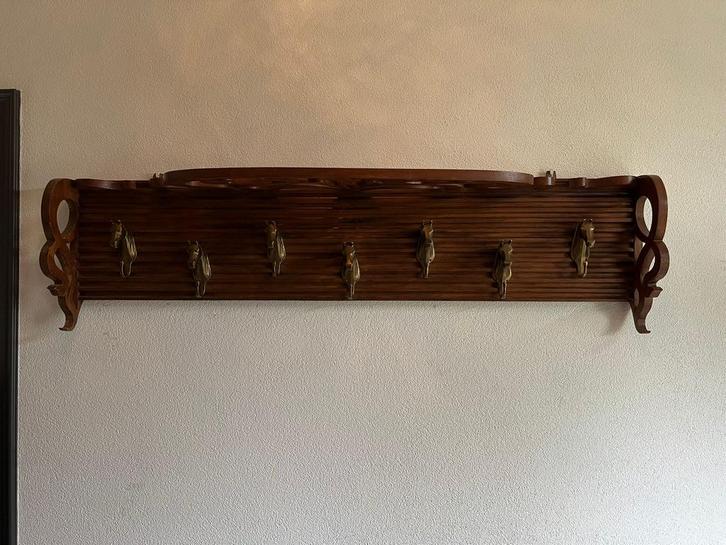 Mooie antieke houten paarden kapstok., Huis en Inrichting, Woonaccessoires | Kapstokken, Gebruikt, Minder dan 100 cm, Hout, Ophalen