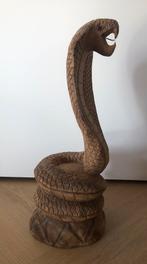 Houten slangen beeld, Verzamelen, Beelden en Beeldjes, Ophalen, Gebruikt, Dier