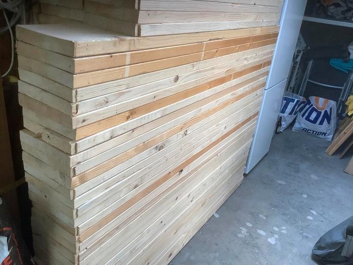 Geschaafde Vuren planken, Doe-het-zelf en Verbouw, Hout en Planken, Nieuw, Plank, Vuren, Minder dan 200 cm, Minder dan 25 mm, Ophalen