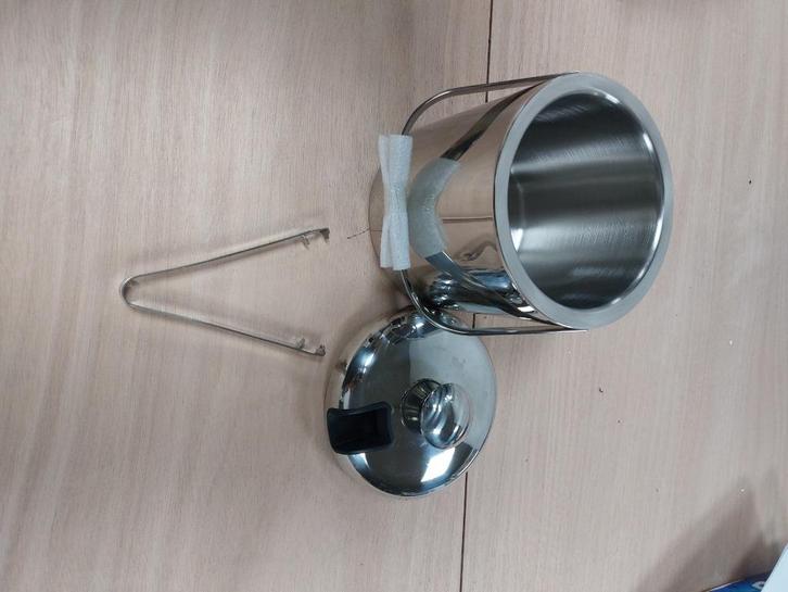 RVS ijsemmer met tang en deksel – 10 stuks, Huis en Inrichting, Keuken | Keukenbenodigdheden, Nieuw, Verzenden