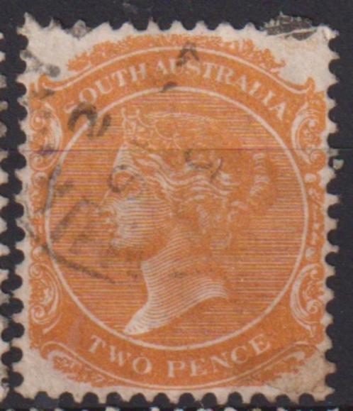 Australië Zuid 1868 Koningin Victoria 2 Pence Orange 2, Postzegels en Munten, Postzegels | Oceanië, Gestempeld, Ophalen of Verzenden