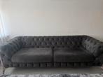 Stijlvolle velvet  grijze bank te koop, Ophalen, Zo goed als nieuw, Driepersoons, 200 tot 250 cm