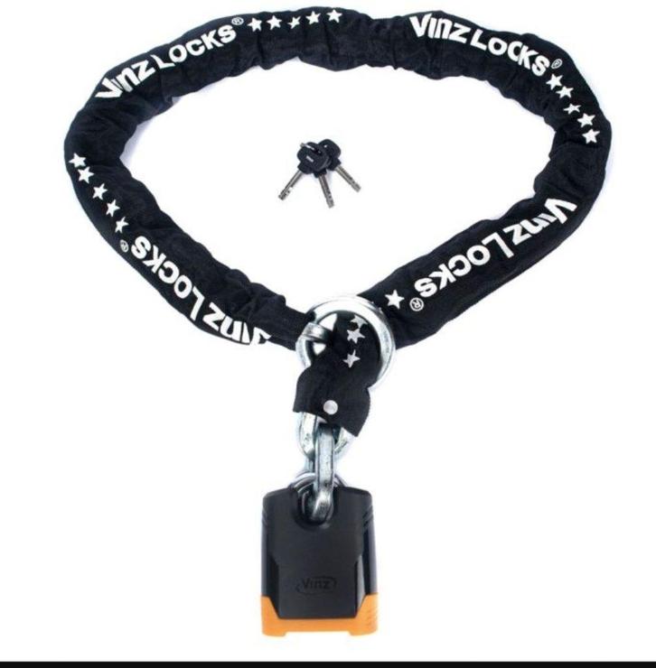 VINZ Batura ART5 kettingslot + Pico ART4 schijfremslot, Motoren, Accessoires | Sloten, Zo goed als nieuw, Ophalen of Verzenden