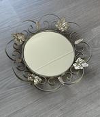 Franse brocante spiegel antiek vitage messing, Antiek en Kunst, Ophalen of Verzenden, Ovaal, Minder dan 50 cm