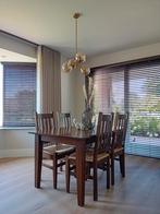 Massieve eiken eettafel met 6 stoelen., Ophalen